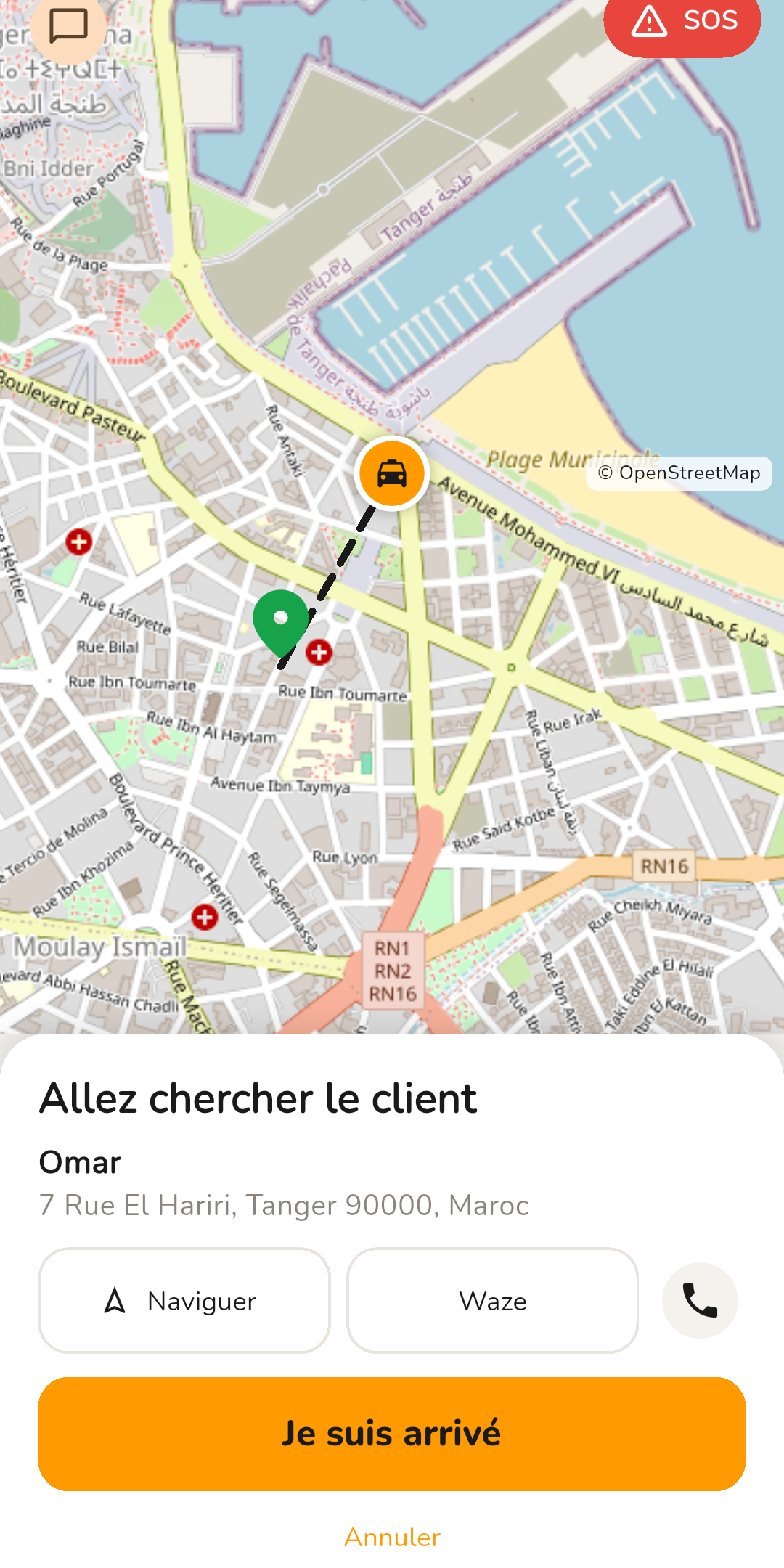 Navigation vers le client